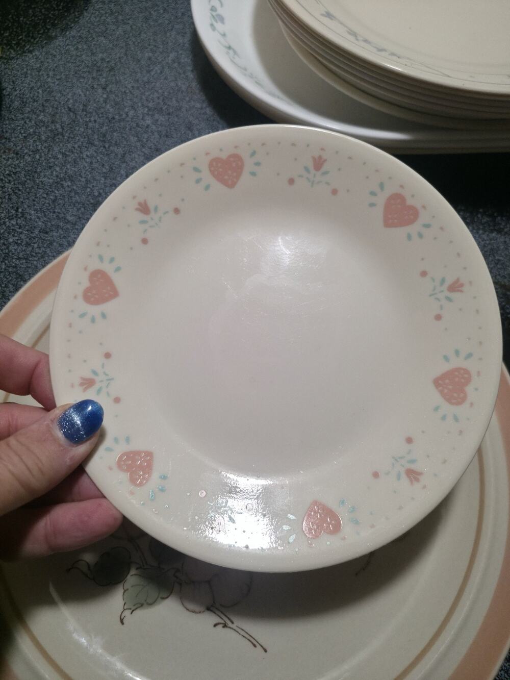 1 Corelle Forever Yours Pink Hearts Bread & Butter Plate 6-3/4 USA replacement